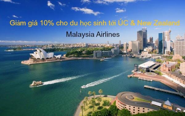 Malaysia Airlines khuyến mãi vé máy bay cho du học sinh tới Úc & New Zealand