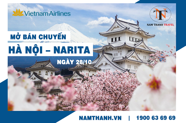 Vietnam Airlines triển khai mở bán chuyến bay từ HÀ NỘI đi NARITA ngày 28/10