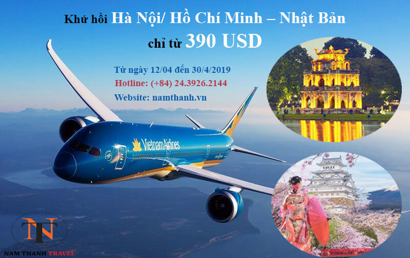 Vé khứ hồi Hà Nội/Sài Gòn – Nhật Bản cùng Vietnam Airlines chỉ từ 390 USD