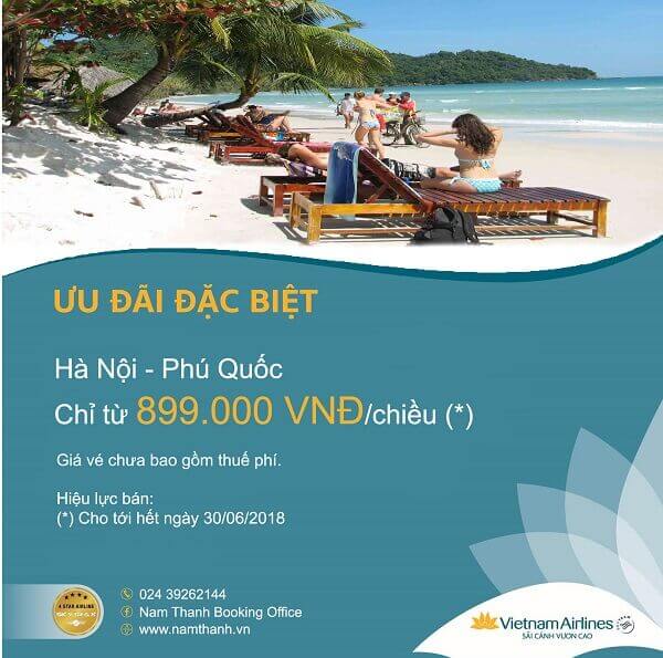 Vietnam Airline khuyến mãi đi phú quốc hè 2018