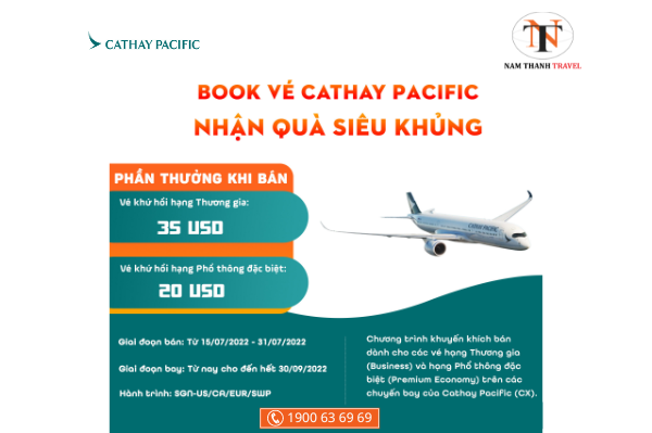 Book vé Cathay Pacific - Nhận quà khủng ngay hôm nay