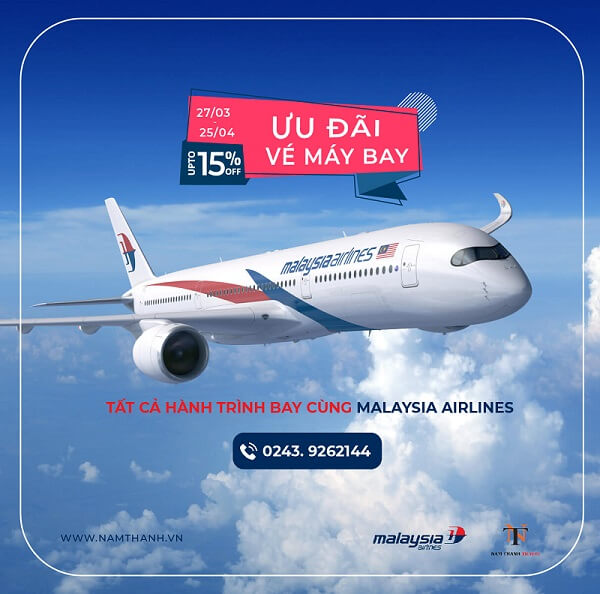 [Siêu Sốc] Giảm ngay 15% giá vé máy bay Malaysia Airlines