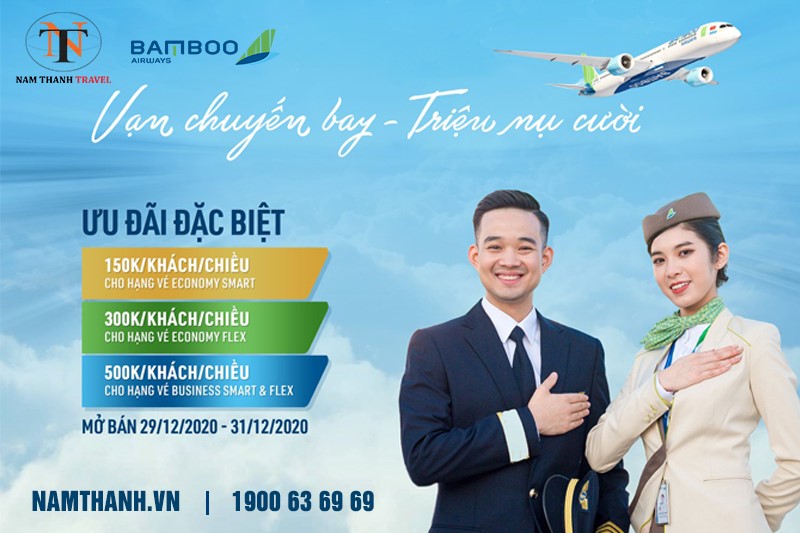 Bamboo Airways ưu đãi cuối năm “Vạn chuyến bay – Triệu nụ cười”