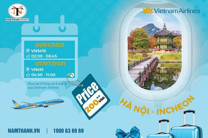 Chuyến bay Hà Nội đi Seoul được Vietnam Airlines tặng thêm 1 kiện hành lý