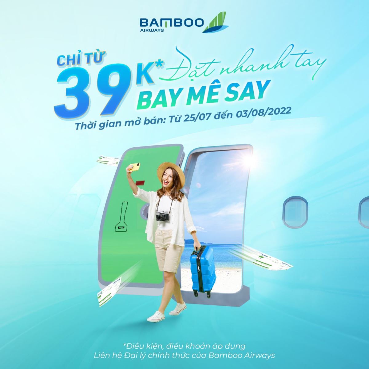 Đặt nhanh tay – Bay mê say với chỉ từ 39.000 VNĐ cùng Bamboo Airways