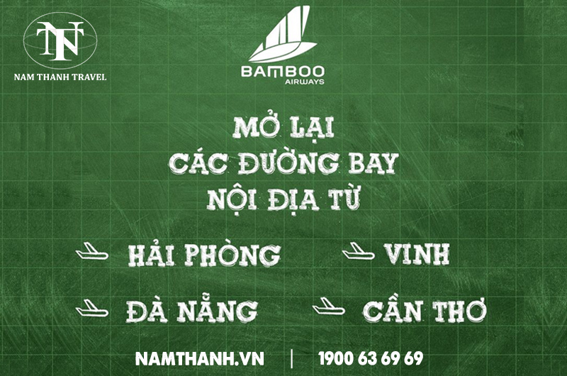 Chi tiết các đường bay nội địa Bamboo Airways khai thác