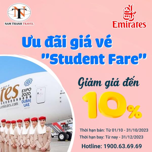  Emirates: Ưu đãi giá vé "Student Fares" dành cho sinh viên
