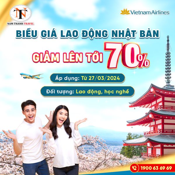 Vietnam Airlines: Triển khai biểu giá lao động Nhật, giảm tới 70%