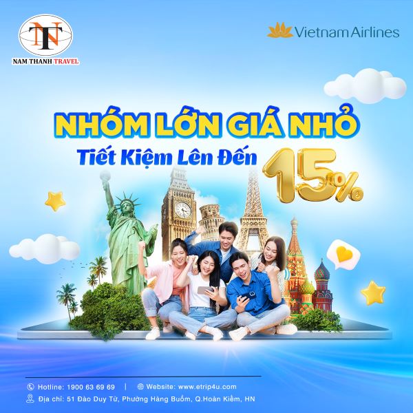 Ưu đãi bay nhóm từ Vietnam Airlines