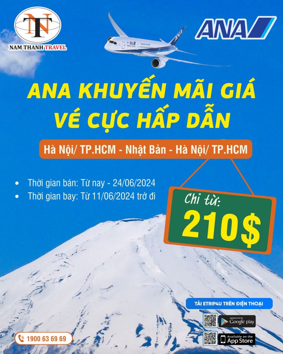 ​Bay Nhật ưu đãi cùng All Nippon Airways - Giá chỉ từ 210 USD