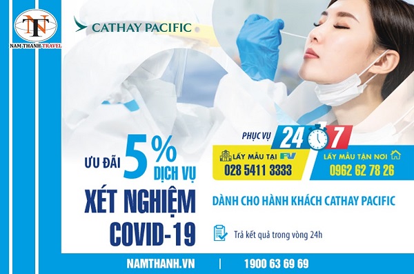 Bay Cathay Pacific nhận ngay ưu đãi xét nghiệm Covid-19 từ Bệnh Viện FV