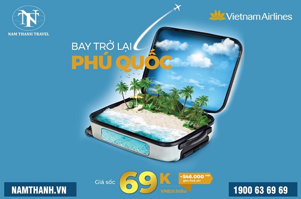 Bay trở lại Phú Quốc với giá sốc chỉ 69k cùng Vietnam Airlines