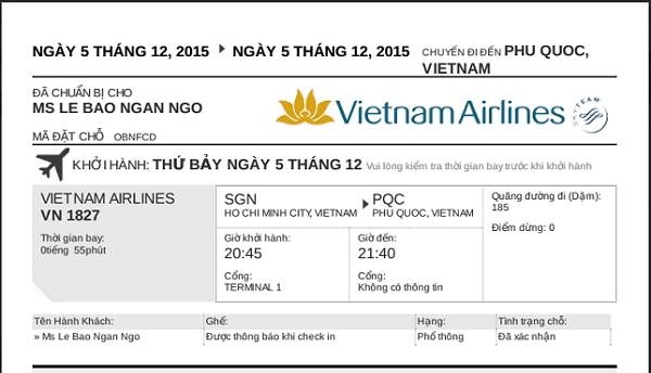 Quy định về đổi vé máy bay quốc tế của Vietnam Airlines