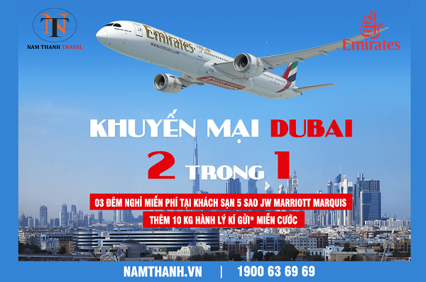 Emirates khuyến mại “Dubai 2 trong 1” nghỉ dưỡng miễn phí ở khách sạn 5*