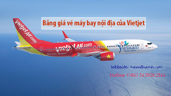Bảng giá vé máy bay nội địa của Vietjet