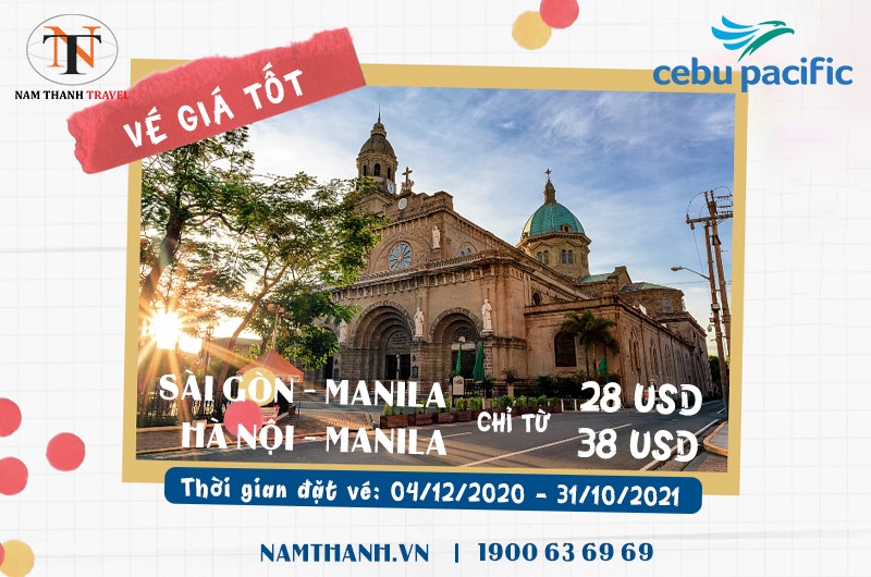 Khuyến mại vé máy bay Việt Nam đi Manila chỉ từ 28 USD