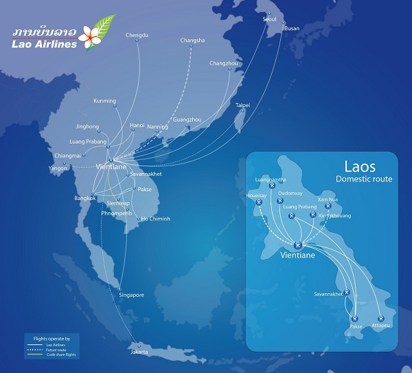 Các chặng bay của Lao Airlines