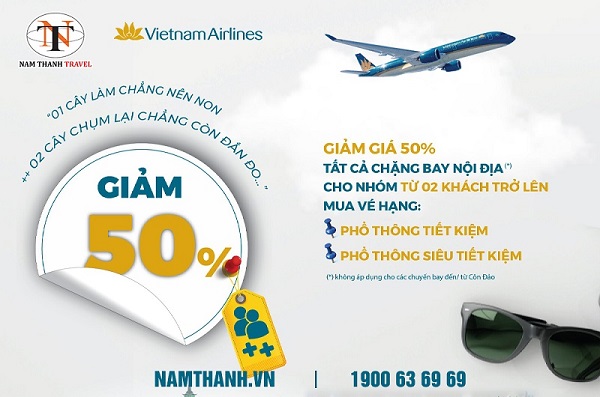 Vietnam Airlines giảm 50% giá vé hạng phổ thông cho nhóm từ 2 khách
