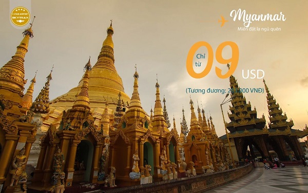 Vietnam Airlines tưng bừng khuyến mãi đến Myanmar chỉ từ 09 USD