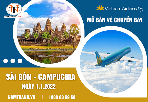 Vietnam Airlines mở bán chuyến bay Tp.HCM - Campuchia ngày đầu năm mới
