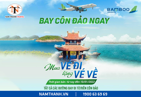 Ưu đãi lớn: mua vé đi tặng vé về khi bay Côn Đảo cùng Bamboo Airways